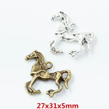 15 stykker af retro metal zink legering vedhæng hest for DIY håndlavede smykker halskæde gøre 6743