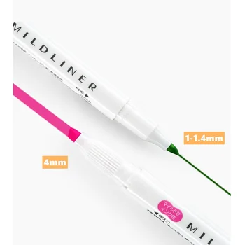 Zebra Mildliner Dobbelt Endte Highlighter Pen Sæt, WKT7 Mild Liner Mejsel Markør Fluorescerende farve Bogstaver, Tegning, Maling F506
