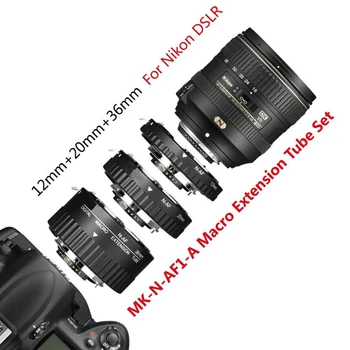 MK-N-AF-EN Auto Fokus Makro Extension Tube Ring til Nikon D60 og D90 D3000 D3100 D3200 D5000, D5100 D5200 D7000, D7100 Kamera DSLR NAF