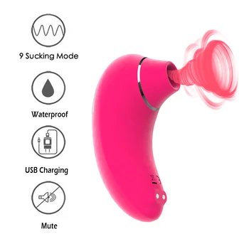 Blowjobs Klitoris Brystvorte Suger Vibrator Sex Legetøj Til Kvinder 9 Frekvens Mundtlig Klitoris Sucker G-Spot Stimulator USB-Opladning, Sex shop