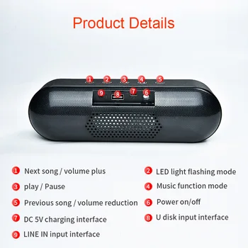 20W LED Nat Bærbare Bluetooth-Højtaler Vandtæt Trådløse Højttalere til Musik-Boom Box Kraftfuld Bas Subwoofer USB-TF AUX FM-Radio