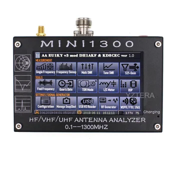 Nye Opgradering Mini1300 på 0,1-1300MHz HF, VHF, UHF ANT STÅLWIRER Antenne Analyzer 4,3 tommer Touch skærm