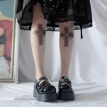 Japansk gothic mørk punk lolita sko vintage Mary Jane runde hoved kvinder sko Flade Platform Sko kawaii sko loli cosplay