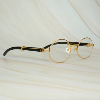 Retro Solbriller Buffalo Horn Gennemsigtig Gafas De Sol Designer Kvinders Briller til Mænd Solbrille Carter Briller Tilbehør