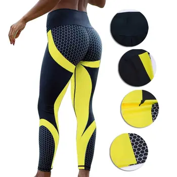 Hot Mesh Print Leggings fitness For Kvinder Sportslige Træning Leggins Elastisk Slim Sort Hvide Bukser push up