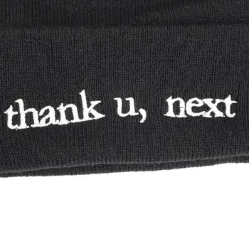 Ariana Grande strikkede huer enbroidery Tak U,Næste beanie hue bomuld fashion vinter hat til mænd, kvinder Takke U,Næste