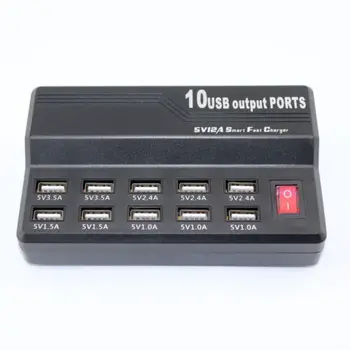 10 Hurtig USB Port Oplader Power Adapter Væggen Rejse Desktop Oplader Hub