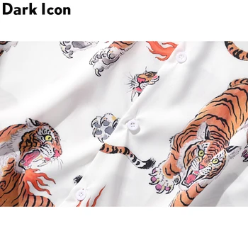 Mørke Ikonet Tiger Fuld Print Hip Hop Shirt Mænd Kvinder 2020 Sommeren Streetwear til Mænd Shirt Casual t-Shirts til Mænd