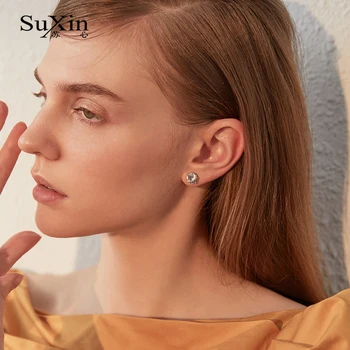 SuXin øreringe 2020 ny simpel asymmetrisk kvaster temperament øreringe til kvinder længe krystal vedhæng øreringe smykker gaver