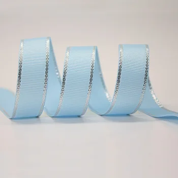 100 M/Rulle 6mm Sølv Kant Grosgrain Bånd Jul, Halloween Arrangement Part Forsyninger DIY Håndlavet Hairclip Bow Tie Materiale