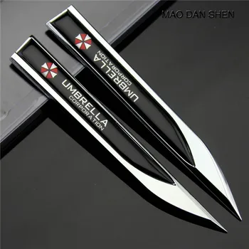 Hot Auto Metal Kniv Badges Emblemer 3D Klistermærke Til PARAPLY SORT krom Universal