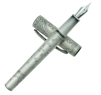 Fuliwen Vintage Silver Fountain Pen Løvernes Kul Sharif-Moske Gravering Blæk Gave Pen med Converter for Virksomhed Signatur
