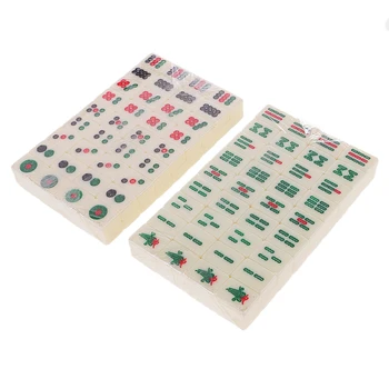 Mini 144 Mahjong Fliser Kinesisk Mahjong Mahjongg Rejse Spil for Hele Familien Sjov Kompakte Størrelse