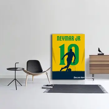 Lærred Fodbold stjerne Neymar Jr Billeder Hjem Dekoration Malerier Plakat HD Udskriver Væg Kunst, Modulære Stue Indrammet