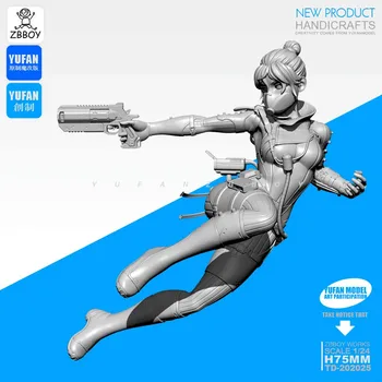 1/24 Harpiks Figur Kits Kvindelige kriger gunman harpiks self-assembled TD-202025
