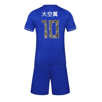 Kaptajn Tsubasa Fodbold Tøj Sæt JFA 2018 Tsubasa Ozora Blå Tegnefilm Udskrivning Soccer Jersey, der Passer Til Børn og Voksne