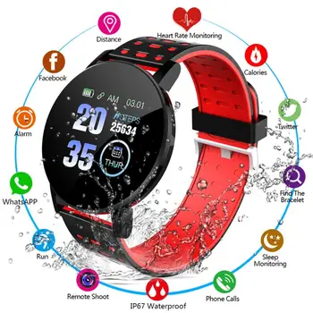 119Plus Smart Ur IP67 Vandtæt Armbånd Ur puls Smart Armbånd Sports Ure Band Smartwatch Til Android, IOS