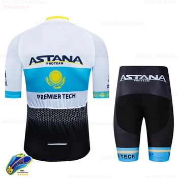 Astana Cycling Jersey Sat 2020 Mænd Bike Cykling Kit Anti-UV-Trøjer Åndbar Racing Sport Mtb Cykel Trøjer Cykling Tøj