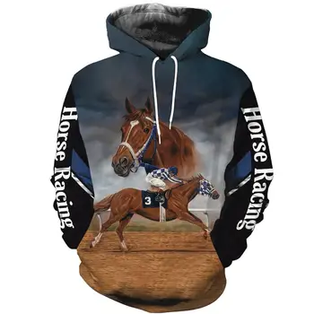 Hot salg Mænd kvinder horse racing sekretariat limited edition 3d lynlås trøjer med lange ærmer Sweatshirts jakke pullover træningsdragt