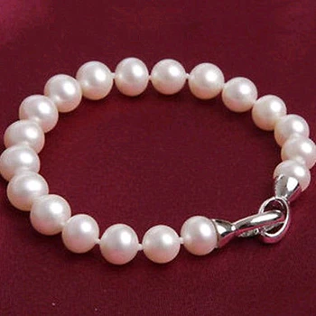New South Sea Hvid Perle 9-10mm Rund løs perler, lave Smykker, Armbånd 7.5-8