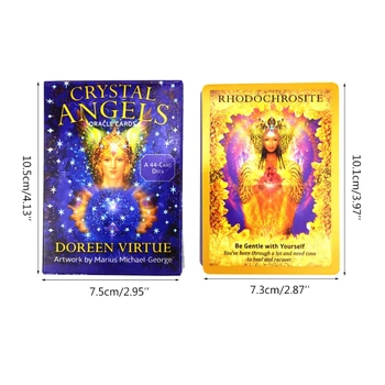 Crystal Angel Oracle Cards Familie Party Board Game Divination Skæbne Komplet Engelsk 44 Kort, Tarot Dæk