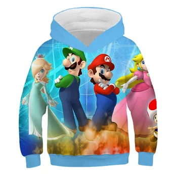 3D Print Drenge Mario Bros Hættetrøjer Teens 2020 Efterår og Vinter Overtøj Børn Mario spil Sweatshirt Børn langærmet Pullover