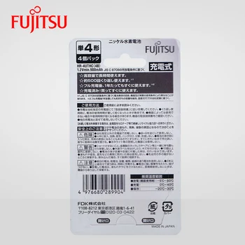 Fujitsu Oprindelige Lavet i Japan 4stk/Pack 900mAh Ni-MH AAA Genopladelige batterier 1,2 V Genbruge Op til 500 Gange Produceret i 2018