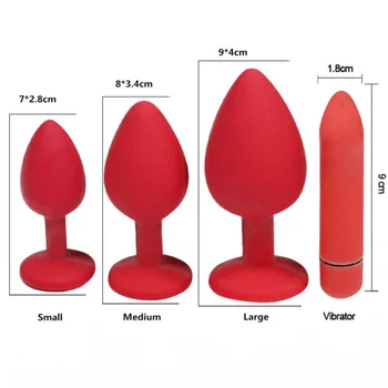Rød Silikone Anal Plug Smykker Dildo Vibrator Sex Legetøj til Kvinde Prostata Massager Bullet Vibrador Butt Plug til Kvinde, men Gay