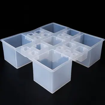 Silicone Mold Conjoint Cube Spejl Forskellige Størrelser Kombinere DIY Smykker at Gøre Kage Dekoration Håndværk Epoxy Harpiks Værktøjer, Forme