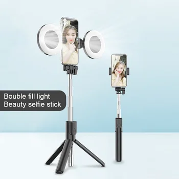 Trådløs Bluetooth-Selfie Stick Stativ med Ring Lys Selfie Skønhed Portræt Fyld-Belysning til iPhone 11 Pro XS 7 8plus Samsung