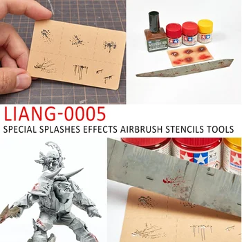 LIANG-0005 Særlige Stænk Effekter Airbrush Stencils Værktøjer til 1/35 1/48 Model