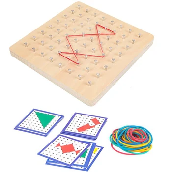 Montessori Legetøj Til Børn Træ-Geoboard Matematiske Manipulerende Materiale Array Block Geo yrelsen Grafiske Pædagogisk Legetøj