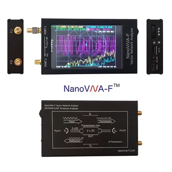 1,5 GHz NanoVNA-F VNA HF, VHF, UHF Vektor Netværk Antenne Analyzer + 4.3 tommer IPS LCD - + Metal Tilfældet + 5000mAh Batteri