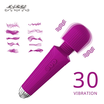 30 hastigheder Klitoris Vibratorer Til Kvinder USB Charge Av Magic Wand Vibrator Anal Massageapparat Voksen Sex Legetøj For Voksne Sex Produkt