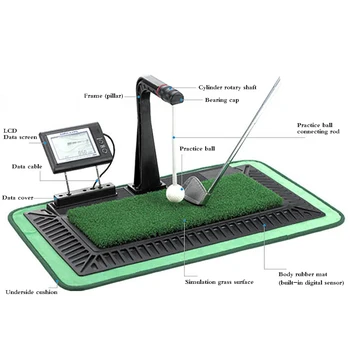 Indendørs Digital Swing Praksis Golf Swing Exerciser Træner med engelsk Panel Digital Skærm og Ekstra Stemme