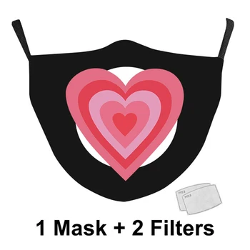 Unisex Fashion Sort Udskrivning Stof Ansigt Maske Justerbar Ørekrog Munden Maske Genanvendelige Vaskbar Voksen Masker