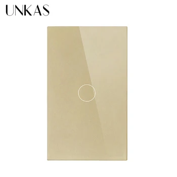 UNKAS OS Standard Smart Switch 1 Gang 1 Måde Touch Sensor Switch power Luksus Krystal Glas Enkelt Brand Linje Wall Light Switch