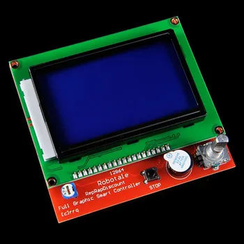 LCD-12864 Grafisk Smart Display Controller-modulet med stik, adapter & kabel til RepRap RAMPER 1.4 3D-Printer kit, Rød