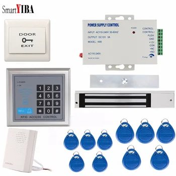 SmartYIBA Rfid-Door Lock Kit adgangskontrol Støtte 125Khz Nøgle Tag Og Password med Strømforsyning Døren Exit 180kg Magnetisk Lås