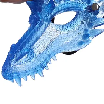 Blue Dragon Maske Silikone Full Face-Maske Halloween Kostume Party Dekorationer Bløde Cosplay Bange Halloween Maske Til Børn, Voksne #