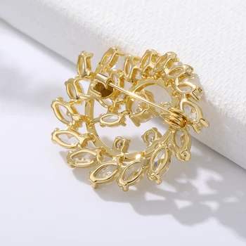 Jwelry For Kvinder Stifter luksus zircon broche Bryllup Buket Brocher AAA Rhinestone Micro Bane Indstilling Dame Brude-Broche