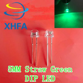 1000pcs 5mm Klar Linse Grøn LED Diode-Lys 5 mm Halm Hat Ultra Lyse Vidvinkel LED-Light Emitting Diode Lampe Gennem Hullet