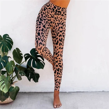 Leopard Yoga Elastisk skind Sport Leggings Vinter sexet Varmt Kvinder Bukser Fitnesscenter Sportstøj Leggings