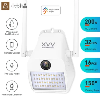 Smart 1080P WiFi IP-Kamera til Mijia APP Sikkerhed Udendørs Trådløse Webcam Xiaovv D7 Væggen Værftet Lampe Vidvinkel Lyd Night Vision