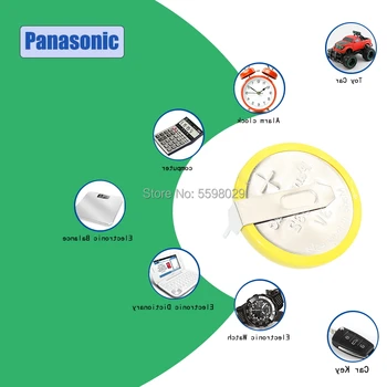 50stk Panasonic 3v cr2032 knapbatteri coin cell med 2 montering af ben/faner enkelt at bruge Loddet 2 Pins
