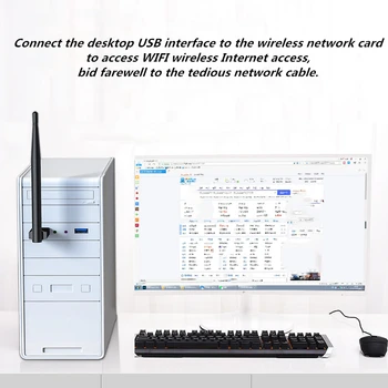 USB-WiFi-Adapter Høj Hastighed Netværk, Kort Antenne til WiFi-Adapter Til PC Laptop, Desktop Wi-Fi Modtager AC Trådløse netværkskort