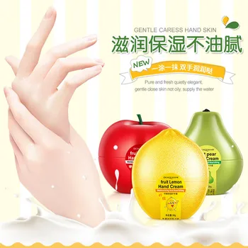 5PCS BIOAQUA Søde Fersken, Banan, Mango, Pære Citron Kridtning Frugt Hånd Creme til Vinter Hand Care Lotion Nærende Hud