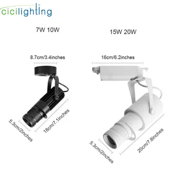 Industrial LED-Projektor på Loft Lys 7W 12W 15W 3W led loftslamper Sort Hvid Tracking Spot Lampe 4 Logo Projektor Lampe