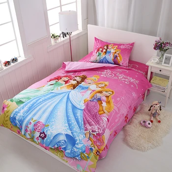 Disney prinsesse sengetøj sæt 3pc enkelt dobbelt størrelse frosne elsa anna print bed cover rum udsmykning dyne cover3cps pudebetræk sengelinned
