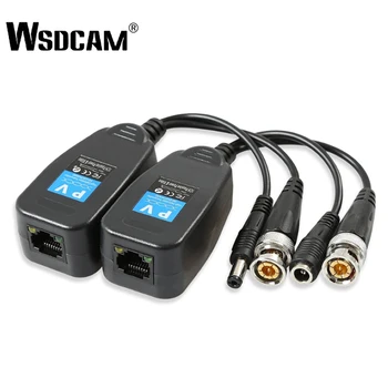 Wsdcam HD-CVI/TVI/AHD Passiv Video Balun med Power-Stik og RJ45 CAT5E Data Transmitter 1 Par